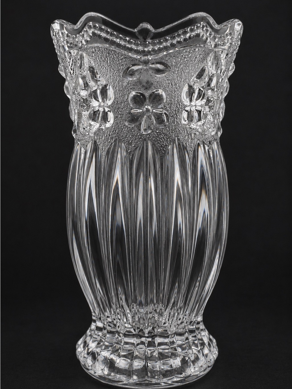 Studio Nova Floral Lace Crystal Bud Vase 5” Vintage Japan